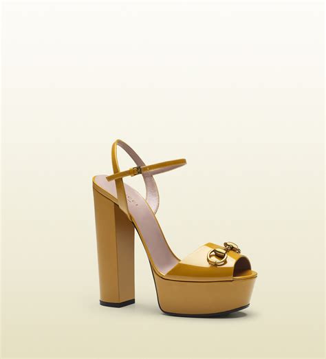 yellow gucci platform sandals|gucci platform wedge sandals.